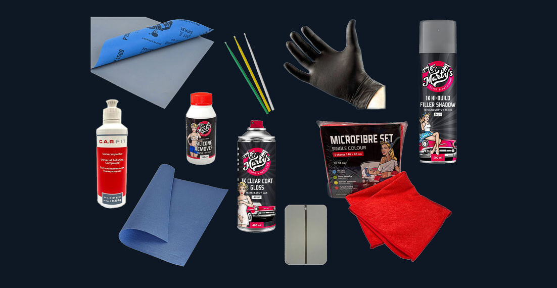 Kompletní sady doplňků pro snadnou a kvalitní opravu laku pomocí spreje nebo retušovací tužky.