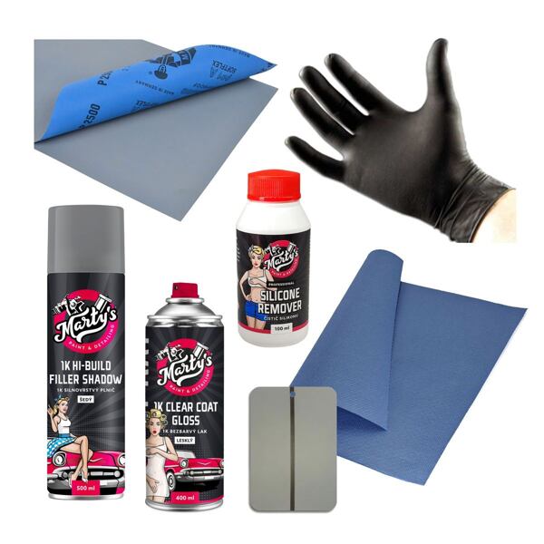 Doplňková sada pro opravu motolaku pomocí spreje.